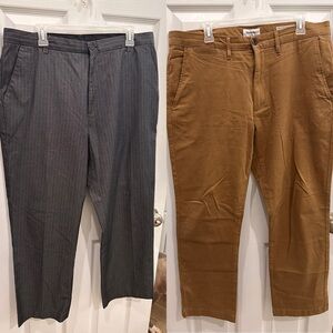 Goodfellow & Co Gray Pinstripe and Brown Pants Set
